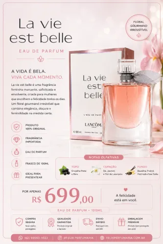 Perfume Lancôme La Vie Est Belle Eau de Parfum 100ml Original Importado