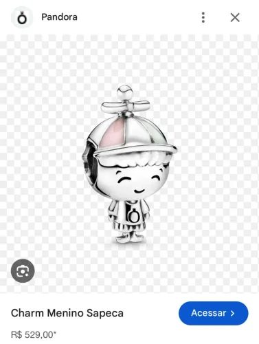 Charm/Berloque Pandora Menino Sapeca Original (ler descrição)