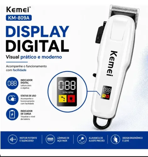 MÁQUINA KEMEI SEM FIO - kemei KM -809A.