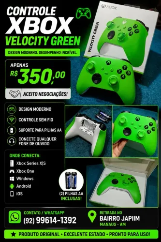 CONTROLE XBOX VELOCITY GREEN 
