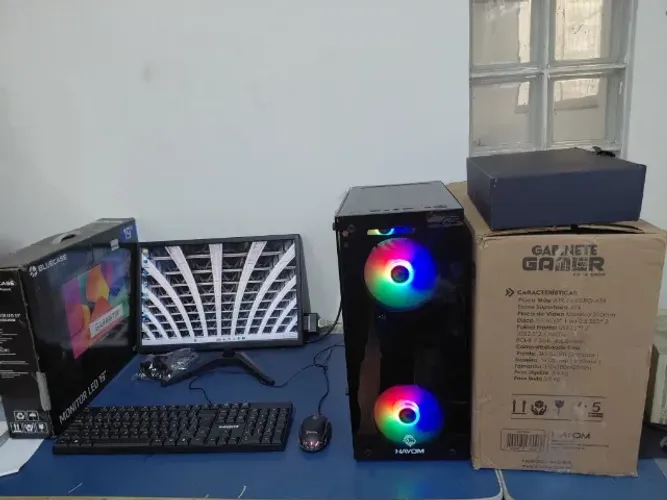 Computador Completo Gamer i5 7400 Ssd 480 Ram 16Gb Rx 580 Monitor 19 Zerado