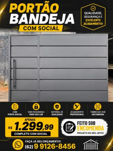 Portão Bandeja R$1.299,99