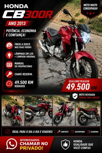 Cb300r ano 2013 com freio a disco nas duas rodas 