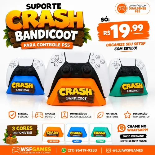Suporte Crash Bandicoot Para Controle Ps5