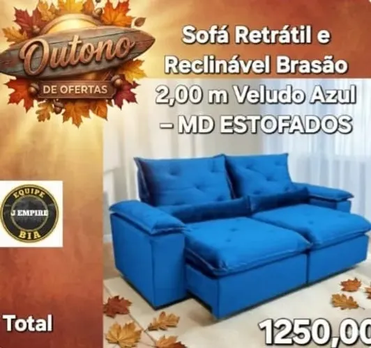 Sofá retrátil e reclinável 2 m