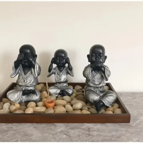 TRIO de Budas Artesanal Cego, Surdo e Mudo PROMOÇÃO
