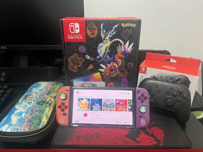 Troco Nintendo Switch Oled Edição Especial Desbloqueado (leia)