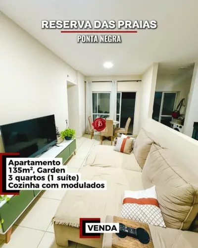 Reserva das Praias | Apartamento Garden | 135m² | 3 Quartos | Ponta Negra