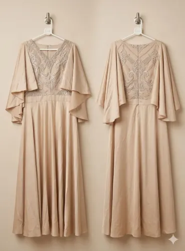 Vestido mãe de noiva/noivo/madrinha dourado claro tam 46