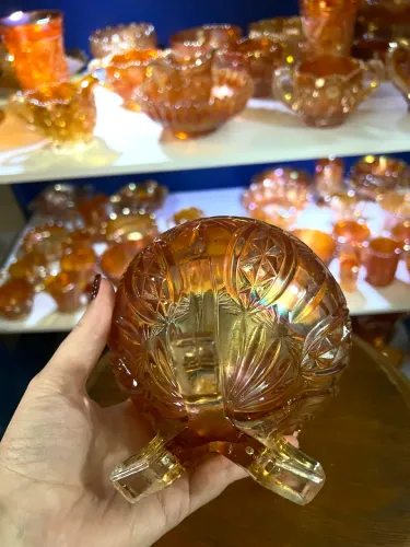 Floreira/Centro de mesa Carnival Glass