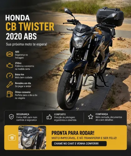 CB Twister 250 ABS 2020 - Muito Nova - Baú Incluso