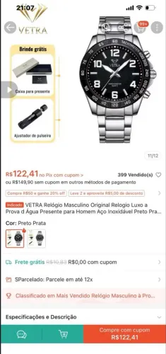 Vendo relógio vetra masculino