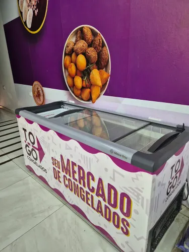 freezer e expositor horizontal metalfrio 505 litros branco nf55ss 220vv