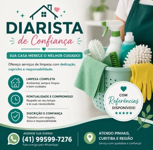 DIARISTA DE CONFIANÇA - QUALIDADE E RESPONSABILIDADE 