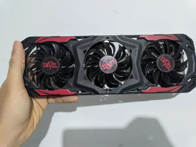 Carcaça placa de vídeo RX 570 RED DEVIL TRIPLE FAN 
