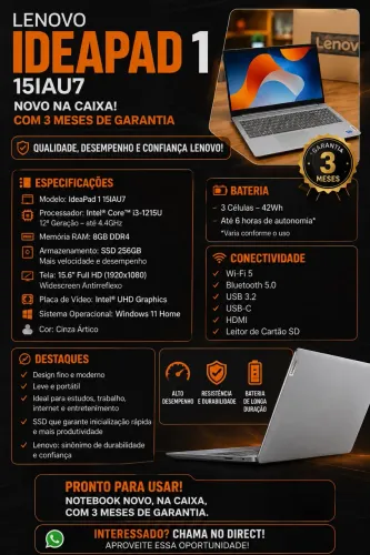 Notebook seminovo na caixa