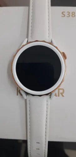 Smartwatch Khostar S38 Mini 2.02" Branco Pulseira de Couro