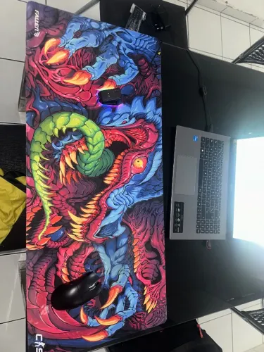 Mouse sem fio attack shark + mousepad extra grande pra vender logo
