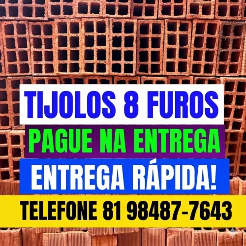 TIJOLO TIJOLO DE PRIMEIRA - PAGUE NA ENTREGA - RECIFE E FEGIAO METROPOLITANA