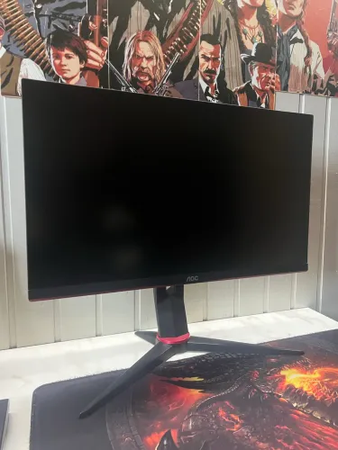 Monitor Gamer AOC 23,8" 165Hz 1ms 24G2S/BK Cor Preta e Vermelho