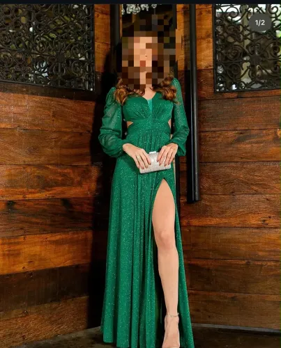 Vestido para formatura verde esmeralda