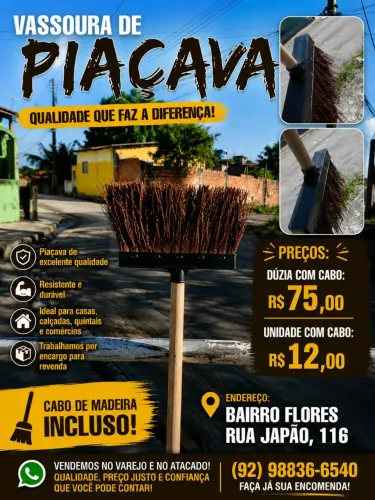 VASSOURA DE PIAÇAVA COM CABO ?