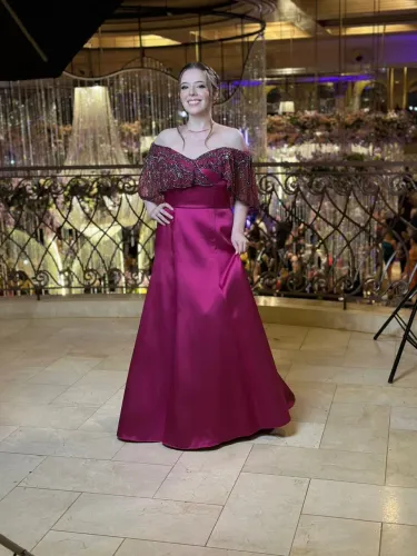 Vestido de festa baile de gala fúcsia tam 42