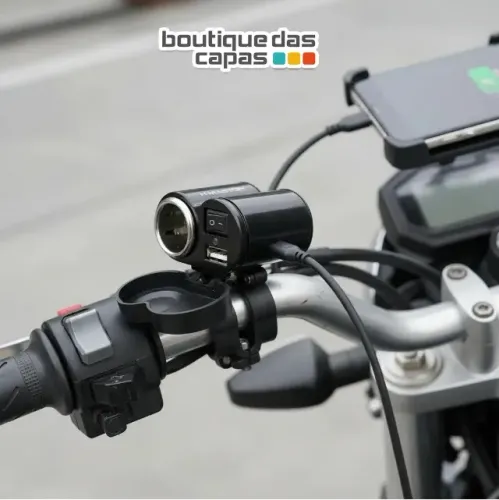 CARREGADOR DE CELULAR IPHONE PARA MOTO CS-10 Usb 12v Guidão Motoqueiro