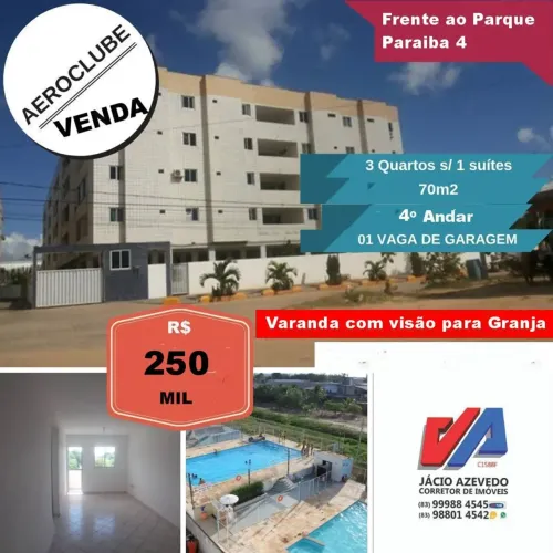 Imóvel para aluguel e venda tem 70 metros quadrados com 3 quartos em Aeroclube - João Pess