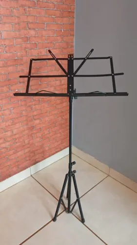 Suporte Estante De Partitura Musical Maestro Dobrável Bolsa Preto - MXT