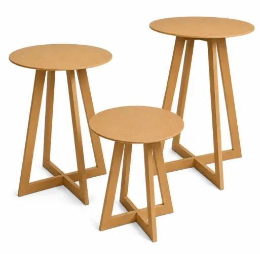 Trio De Mesa MDF Kit PMG 3 Peças Decoração Festa Eventos
