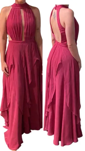 Vestido de festa fúcsia