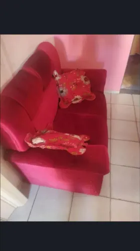 Sofá vermelho veludo 