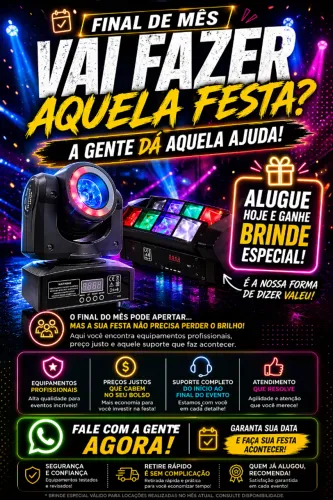 Aluguel de jogos de luz laser, moving Head, máquina de fumaça etc