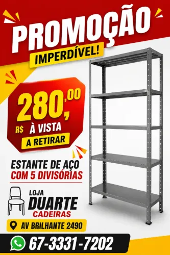 Estante de aço com 5 divisória (NOVA)$280,00 avista