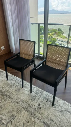 2 Cadeiras Palha Preta