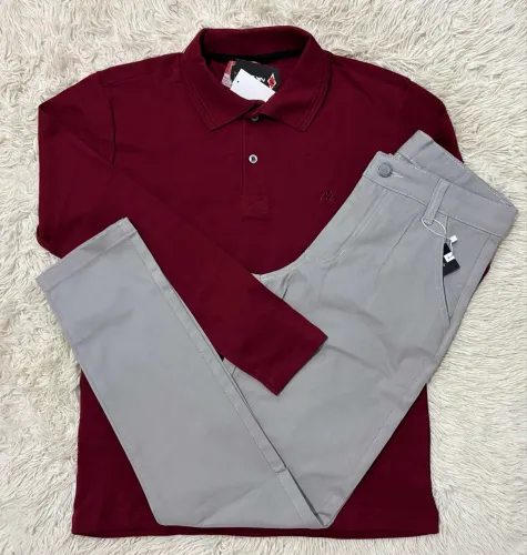 Kit Camisa Longa e Calca Sarja 