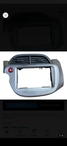Moldura Honda fit 2010/2015 com difusor de ar e botão de pisca alerta ORIGINAL 9PL