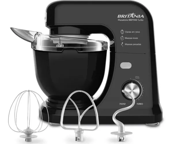 Batedeira Planetaria Turbo 700w Britania Preto