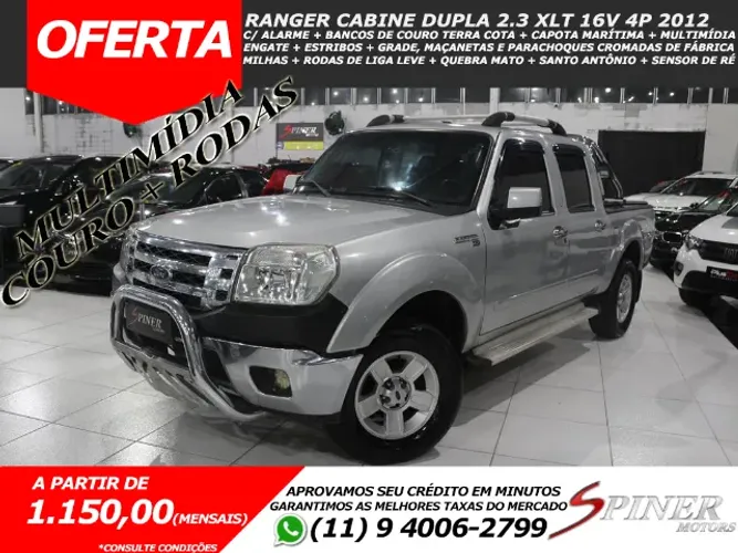 Ford Ranger Cabine Dupla 2.3 XLT 16v 4p Completa C/ Couro + Multimídia + Estribos + Rodas 
