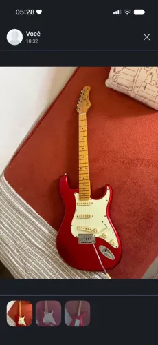 Guitarra tagima tg-530, um amplificador e cinco pedaleiras com efeitos diferentes