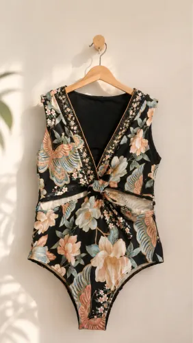 FARM RIO body canelado floral perfeito