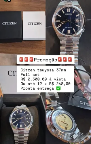Citizen Tsuyosa 37mm, NOVO na caixa