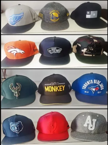 Lote e avulso Coleção de bonés New Era e multimarcas ( snapback,aba reta,curva) Tam:7 3/8