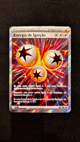 Carta Pokémon TCG - Energia de Ignição Hyper Rara Foil Gold 124/094 (PFL)?