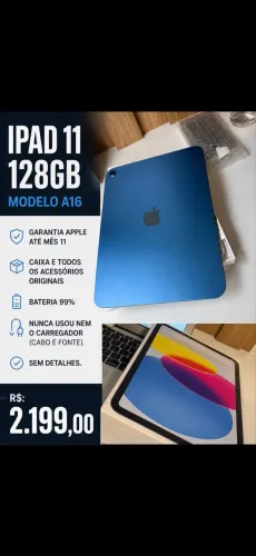 IPAD 11 - 128GB (MODELO A16) COM GARANTIA APPLE