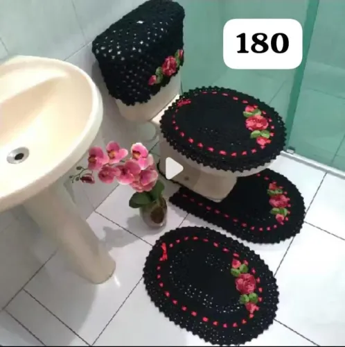 Jogo de banheiro em crochê