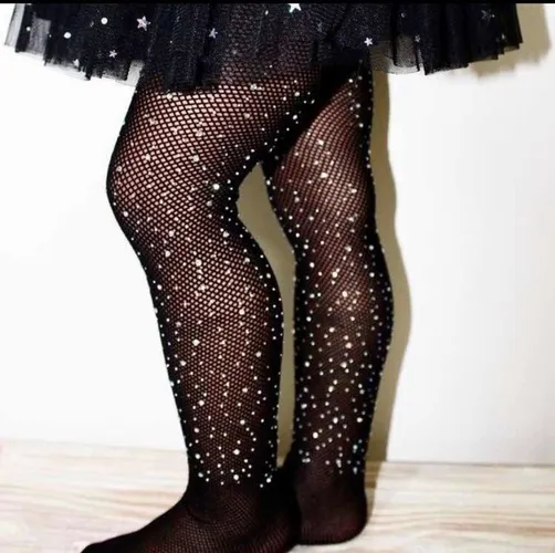 Meia calça arrastão com strass