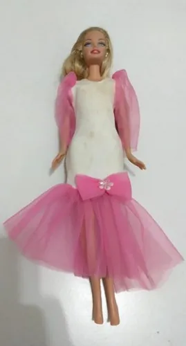 Roupa Antiga Vestido Para Boneca Barbie Estrela Anos 80