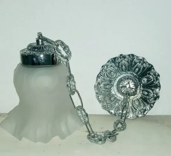 1 lustre pendente de quarto ou corredor prateado